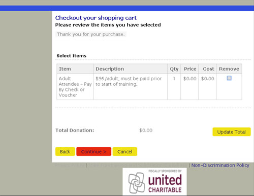 Step 3: Review the items you selected. If the order is correct, click 